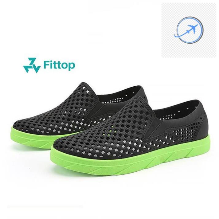 🕶️❤️ Giày Lười Nhựa Nam Cao Cấp Siêu Êm, Giày Đi Biển, Đi Mưa FITTOP GIAY-018-2 🕶️❤️