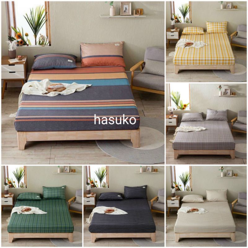 Bộ ga gối 3 món gồm 1 ga chun và 2 vỏ gối.tici kẻ nhập khẩu hasko nhiều mẫu mới,đủ màu đủ kích thước