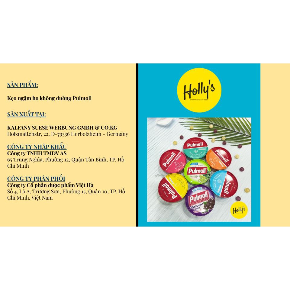 Pulmoll Kẹo ngậm ho không đường + Vitamin C 250mg tăng đề kháng, tăng cường hệ miễn dịch