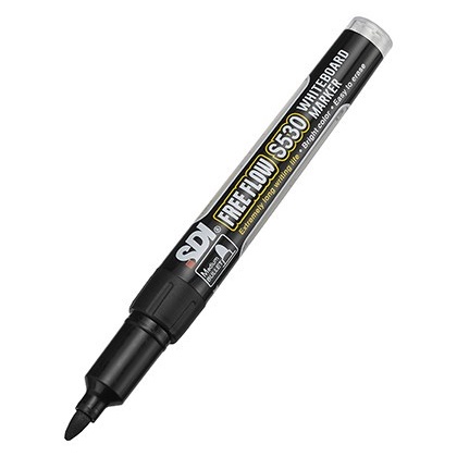Viết lông bảng chính hãng SDI S530 WHITEBOARD MARKER ngòi 1.5mm, màu đậm, có ruột thay thế, lau sạch, có tem chống giả