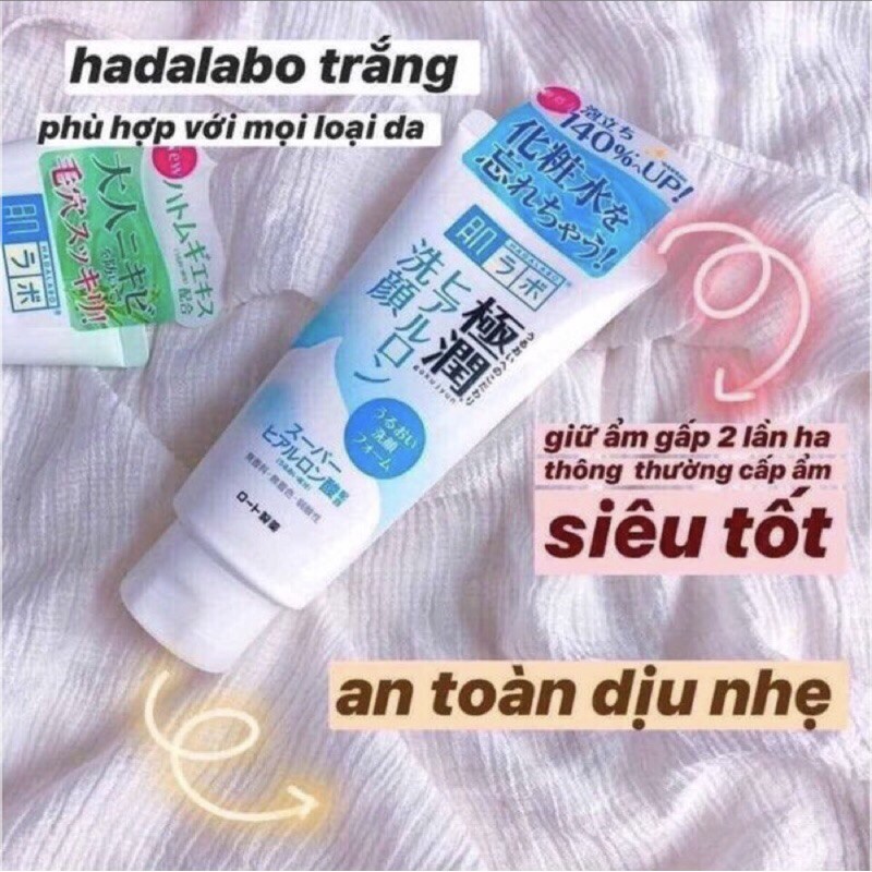 Sữa Rửa Mặt Tạo Bọt Da Thường Da Khô Hada Labo 160ml Dưỡng Ẩm Trắng Da