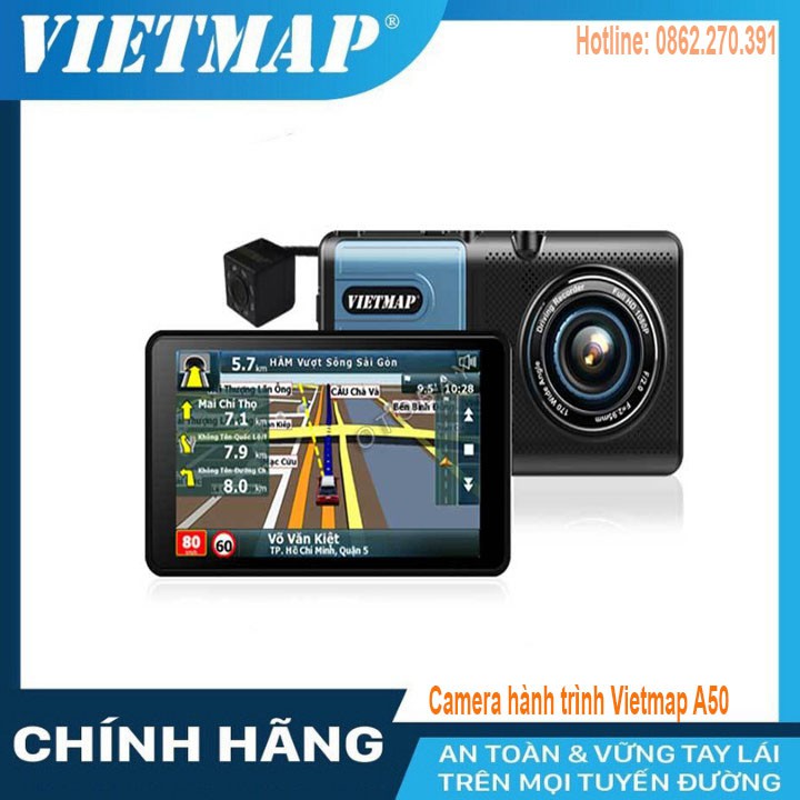 Camera hành trình ô tô vietmap A50 - Tặng kèm thẻ nhớ 16GB-  thiết bị dẫn đường tốt nhất, camera hành trình thông minh