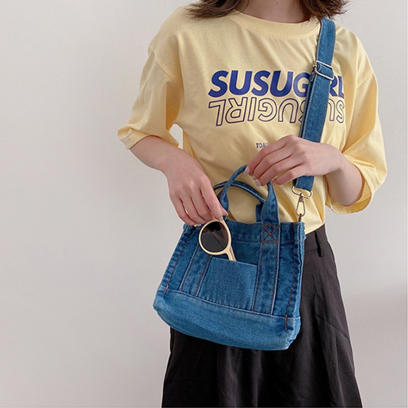 Túi đeo chéo vai vải denim sành điệu cá tính dành cho phái nữ