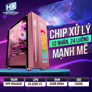 Thùng máy tính chuyên giả lập Nox, LD Player 12 nhân 24 luồng, X99 E5 2680V3 Ram 32G