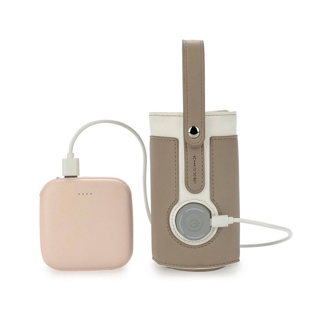 Túi da ủ ấm bình sữa cao cấp ABOUTBABY, 3 chế độ sưởi ấm