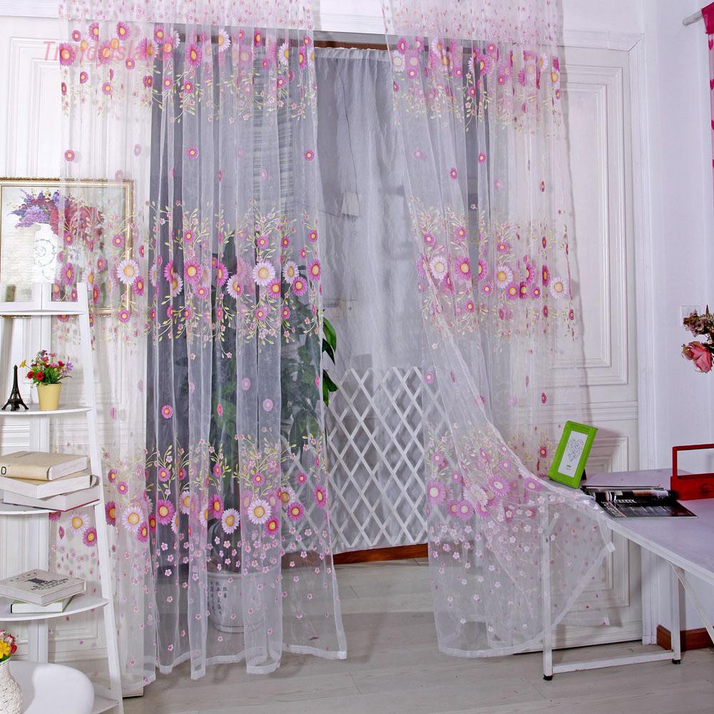 rèm cửa sổ Họa Tiết Hoa Hướng Dương Trang Trí Phòng Ngủ