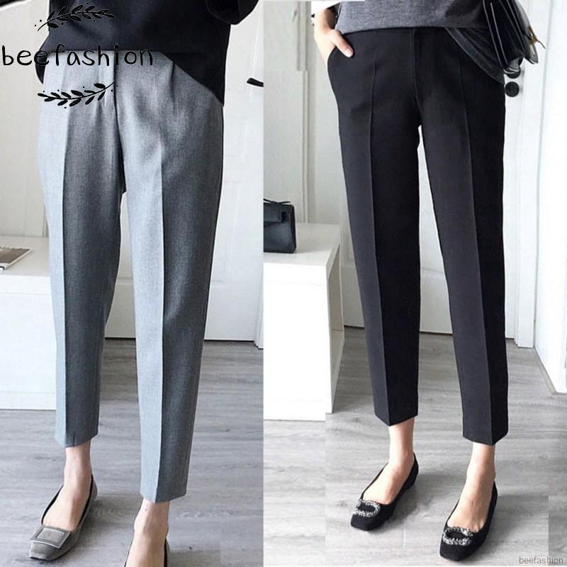 Quần cotton nữ ống rộng lưng thun co dãn
