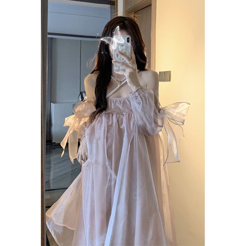 Jiashucheng Đầm Công Chúa Dáng Vừa Màu Hồng Thời Trang Mùa Hè Xinh Xắn Cho Nữ