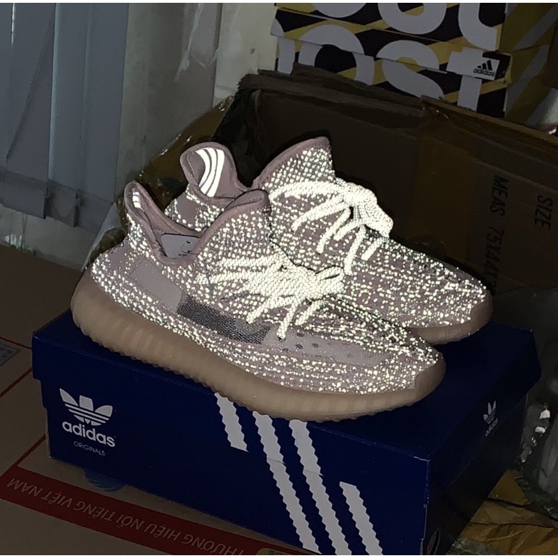 Giày izi 350 full phản quang static trắng đen xanh tím