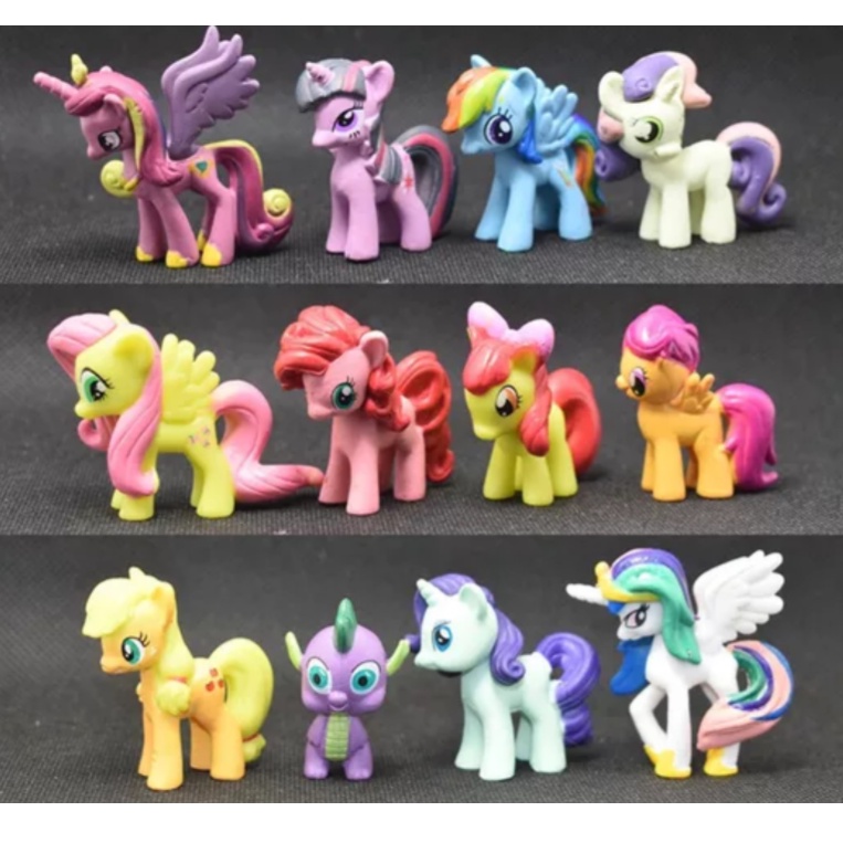 Bộ 12 mô hình chú ngựa My Little Pony dùng trang trí bánh sinh nhật