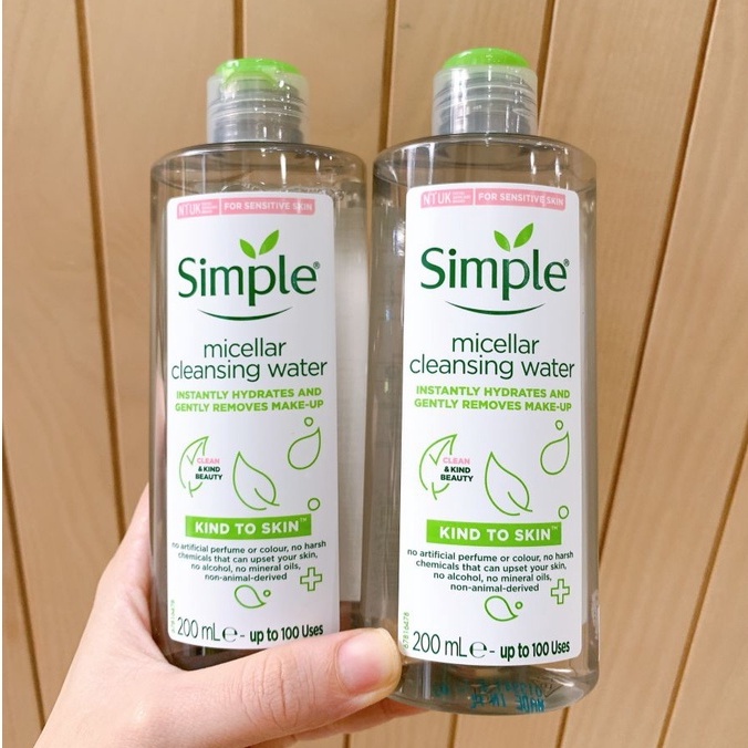 Nước tẩy trang Simple Kind to Skin Micellar Cleansing Water 200ml