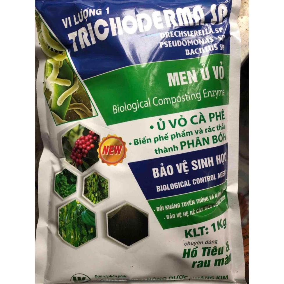 men nấm vi sinh đối kháng trichoderma gói 1kg -  hoàng kim