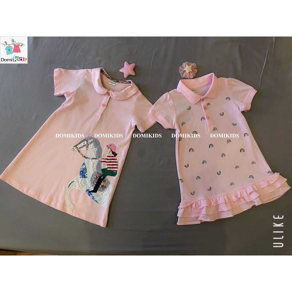 [CHÍNH HÃNG] Đầm Polo Cho Bé Gái Little Maven - Váy Cộc Tay Domikids Từ 2-7 Tuổi Phong Cách Âu Mỹ