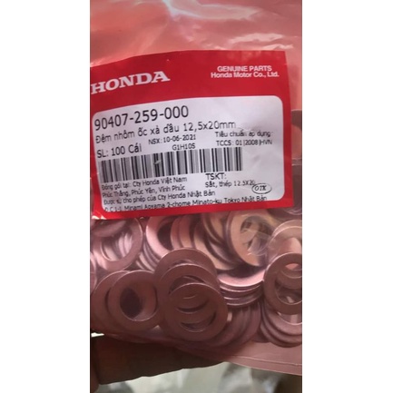 Ốc Xả Nhớt Hãng Honda 12mm và lông đền nhôm