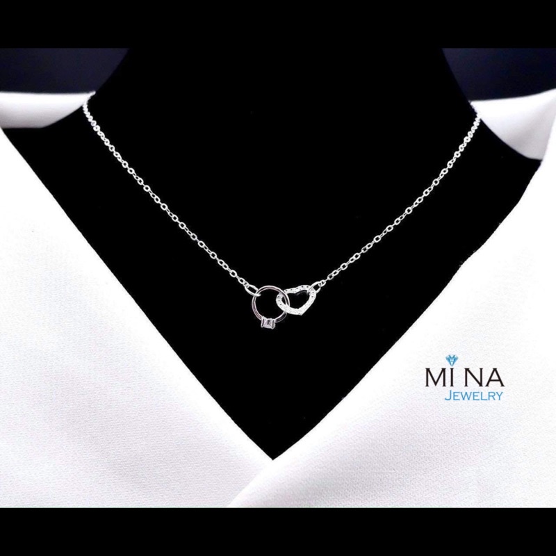 Dây chuyền bạc nữ Ý cao cấp mặt nhẫn trái tim đơn giản xinh xắn - cam kết chuẩn bạc (0112)