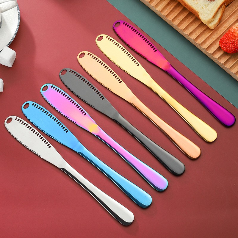 Đa năng Thép không gỉ Bơ Dao Phô Mai Cheese Dessert Jam Spreaders Cream Knifes Breakfast Tool