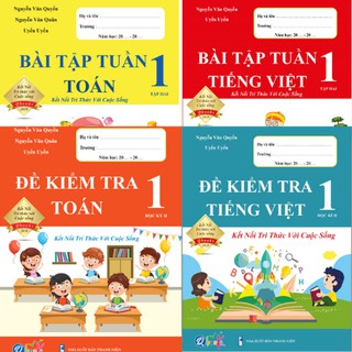Sách - Combo Bài Tập Tuần và Đề Kiểm Tra Toán và Tiếng Việt - Kết Nối Tri Thức Với Cuộc Sống - Học Kì 2 (4 cuốn)