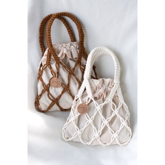 Túi nữ cầm tay đan macrame( kèm túi rút bên trong) 100% handmade with ❤️