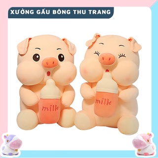 Gấu bông cute heo ôm bình sữa gấu bông to cao cấp bảo hành trọn đời