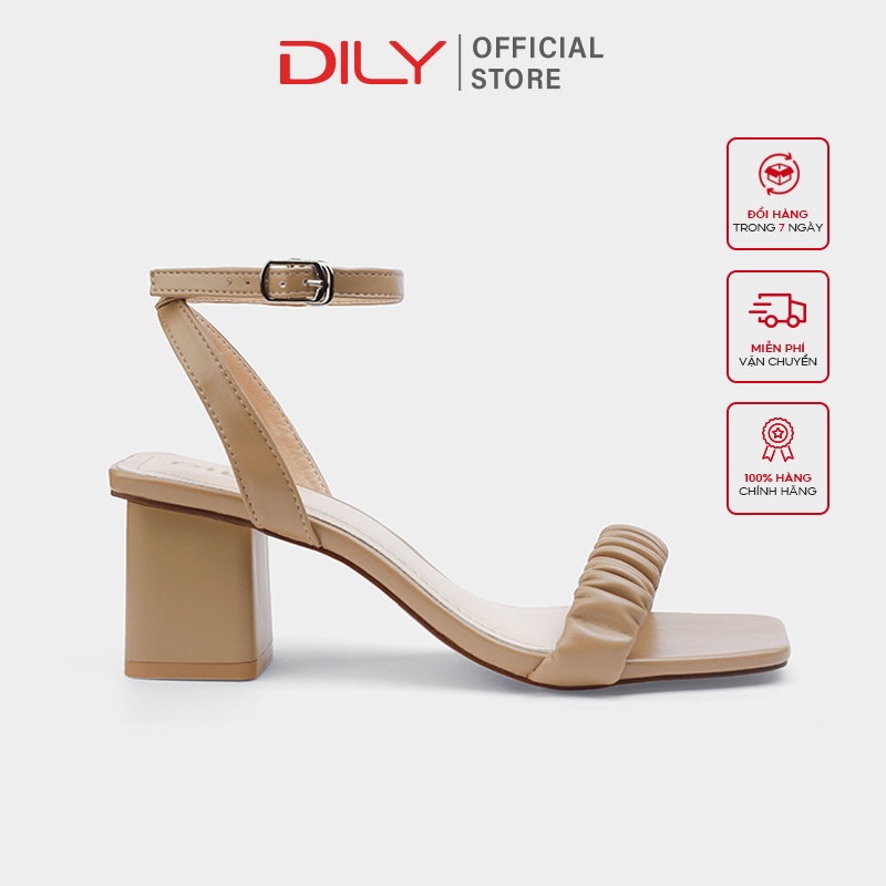 Giày Sandal DILY Gót Vuông Quai Nhún Cao 5cm_AA0284