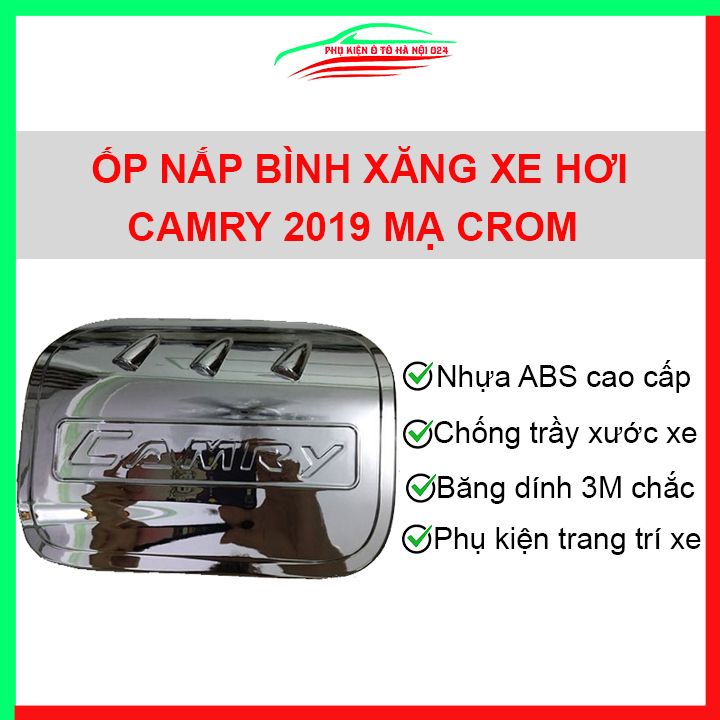 Ốp nắp xăng Camry 2019-2021 mạ crom bảo vệ chống trầy trang trí ô tô