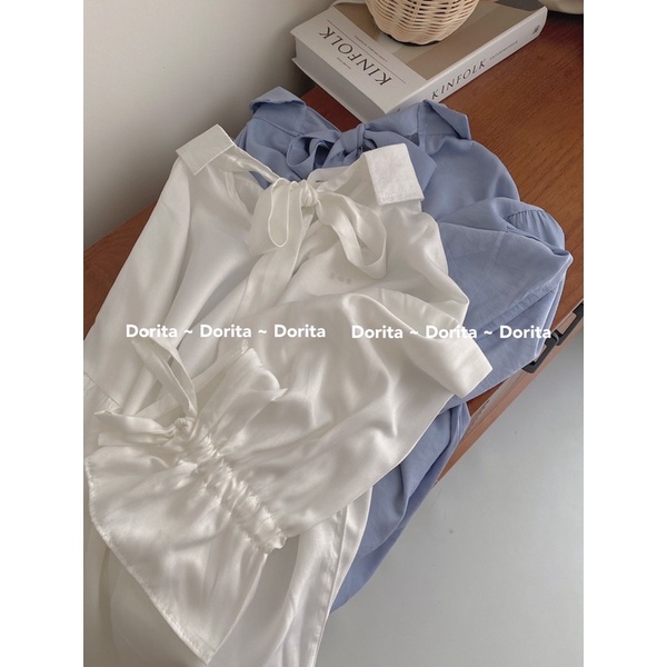 Áo sơ mi cổ nơ say tay bèo 0201 - Dorita Boutique