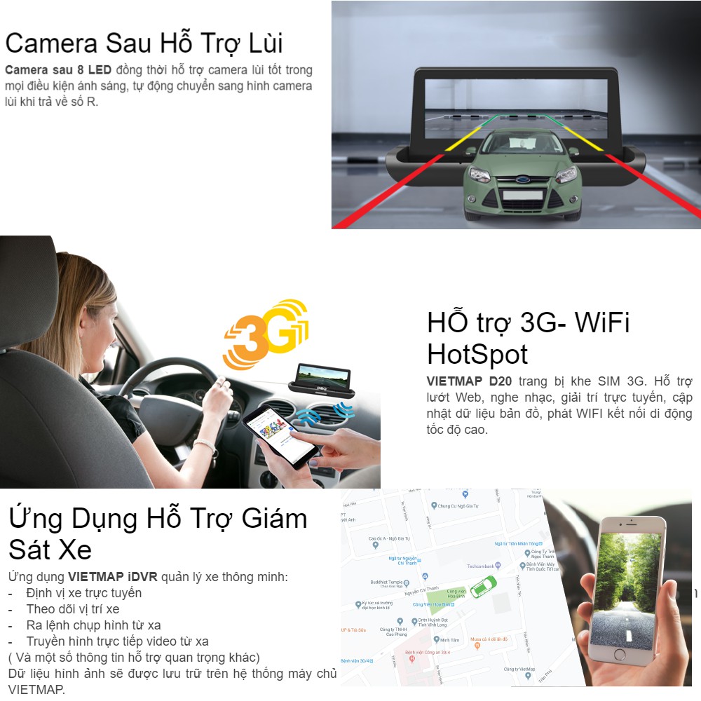 Camera Hành Trình Vietmap D20 (Tặng Kèm Thẻ Nhớ 64Gb) | BigBuy360 - bigbuy360.vn