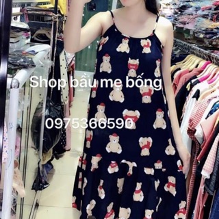 Váy hai dây bầu lanh lụa cực mát.