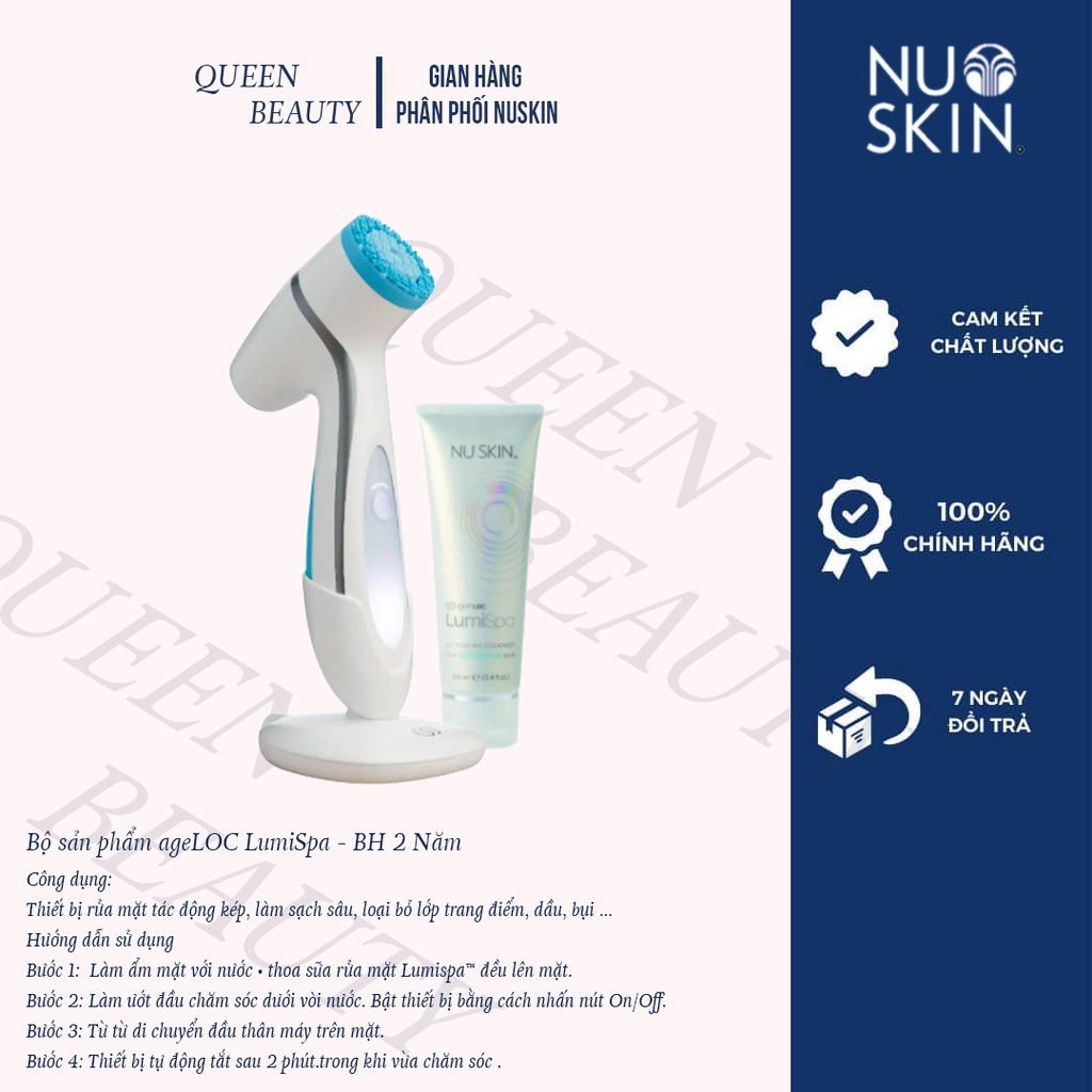 Máy Rửa Mặt Lumispa Nuskin - ĐẢM BẢO CHÍNH HÃNG (Hàng Công ty-Bảo Hành 1 Đổi 1)