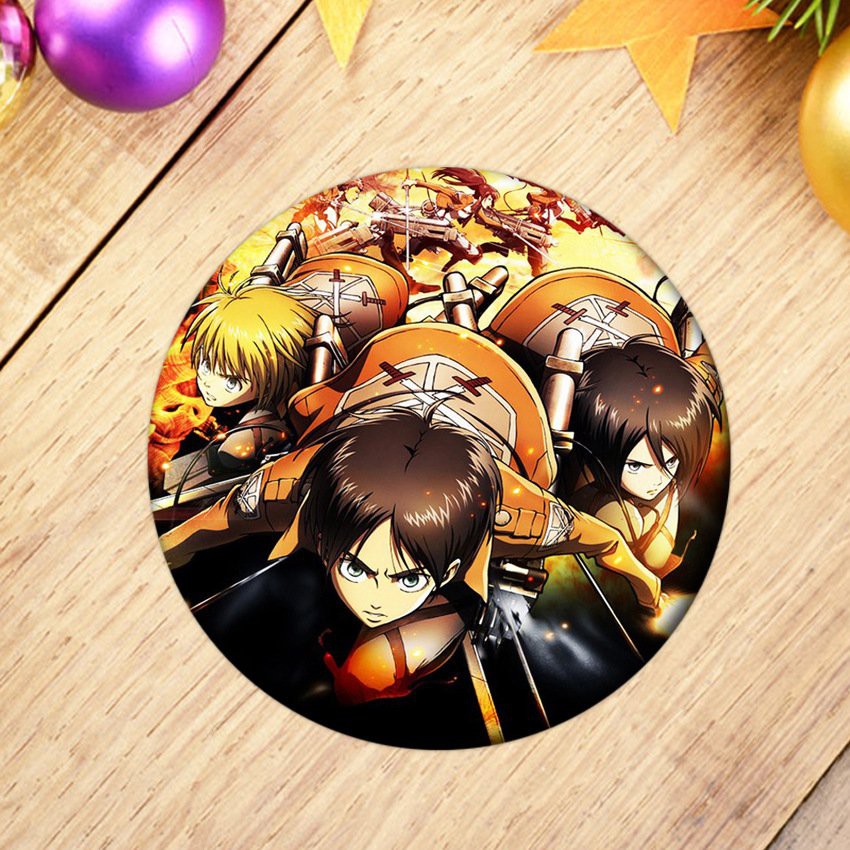 Huy hiệu cài áo in hình ATTACK ON TITAN phụ kiện anime chibi xinh xắn m02