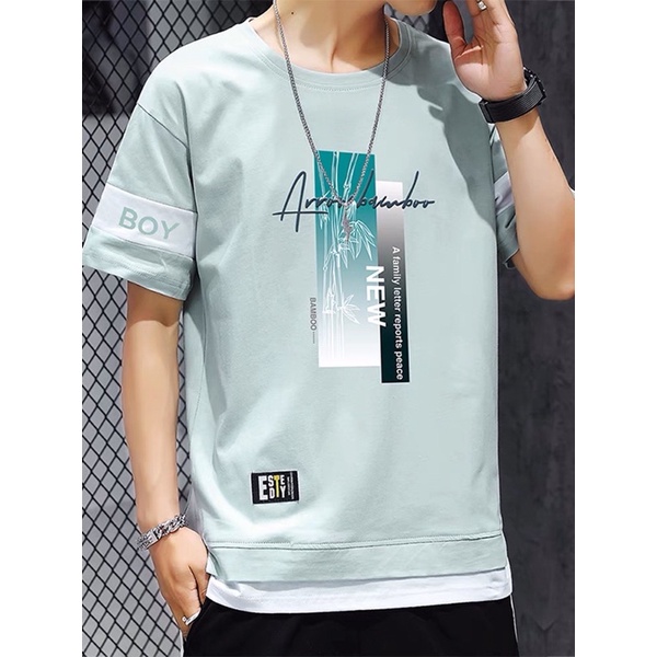 Áo thun nam nữ 🚍 FREESHIP 🚍 Áo phông  tay lỡ phối layer Unisex oversize- Áo thun ba màu  Đen Trắng Xanh3 Size M L XL