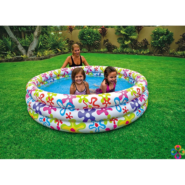 Bể bơi 3 tầng kèm phao và bóng cho bé thoải mái bơi tại nhà trong mùa hè