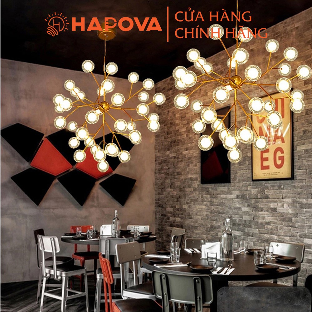 Đèn trang trí phòng khách, Đèn chùm Hera 36 lá HAPOVA TECKE 9011