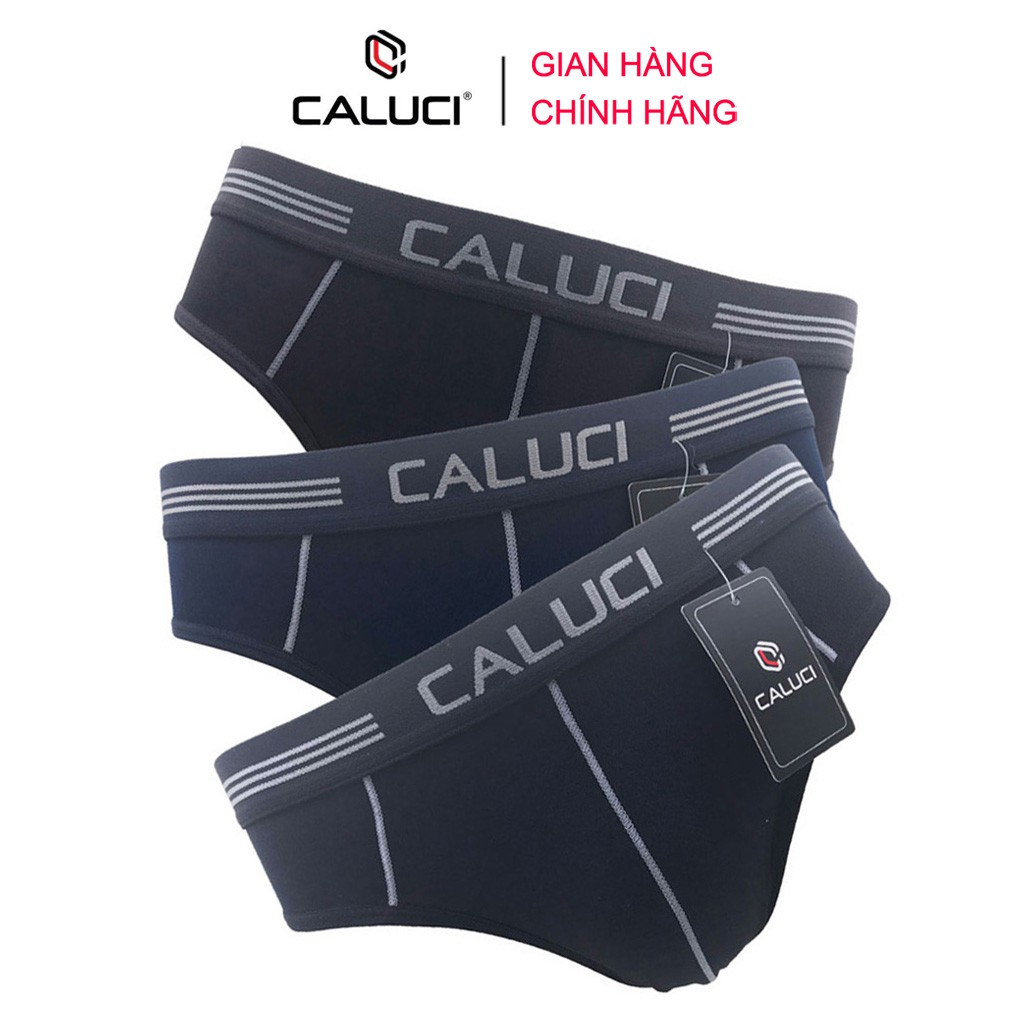 Set 3 quần lót nam tam giác CALUCI CA14, vải Cotton mềm mại, thấm hút mồ hôi vượt trội