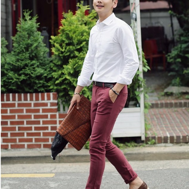 Áo sơ mi nam dài tay vài cotton màu trắng trơn | BigBuy360 - bigbuy360.vn