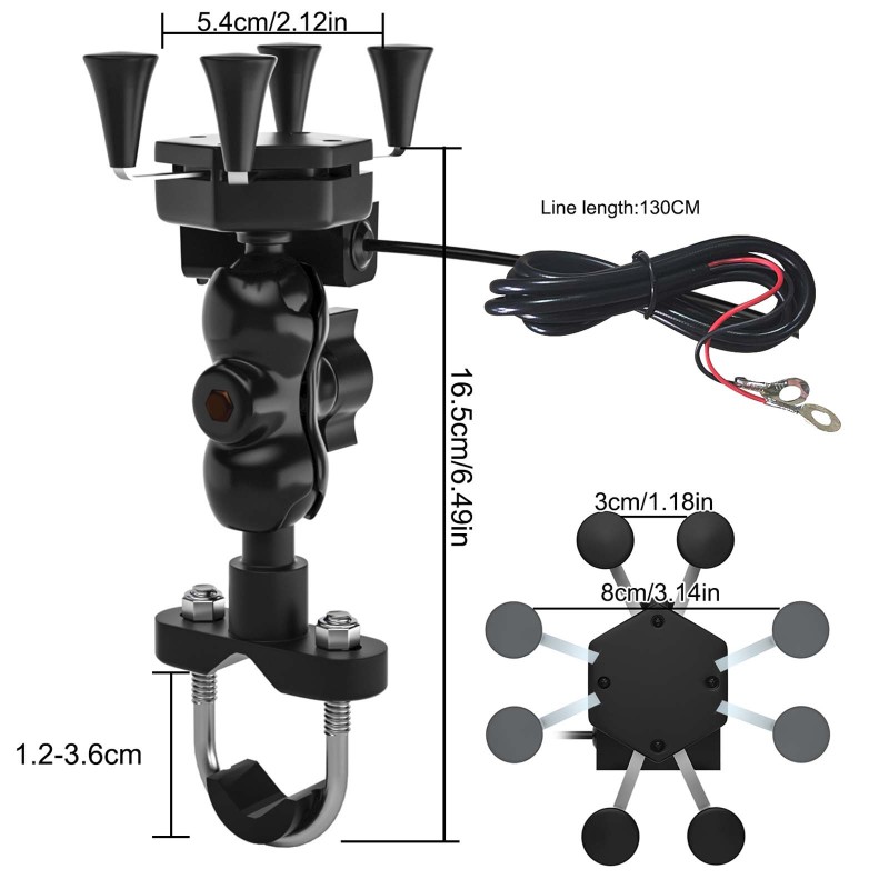 Giá Đỡ Điện Thoại Thông Minh 2a Usb 12v Cho Xe Máy