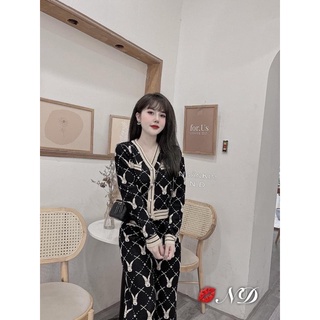 Đồ bộ , đồ ngủ ,pyjama chất liệu Mango cao cấp hoạ tiết thỏ đen cực hot bán k biết bao nhiêu luôn