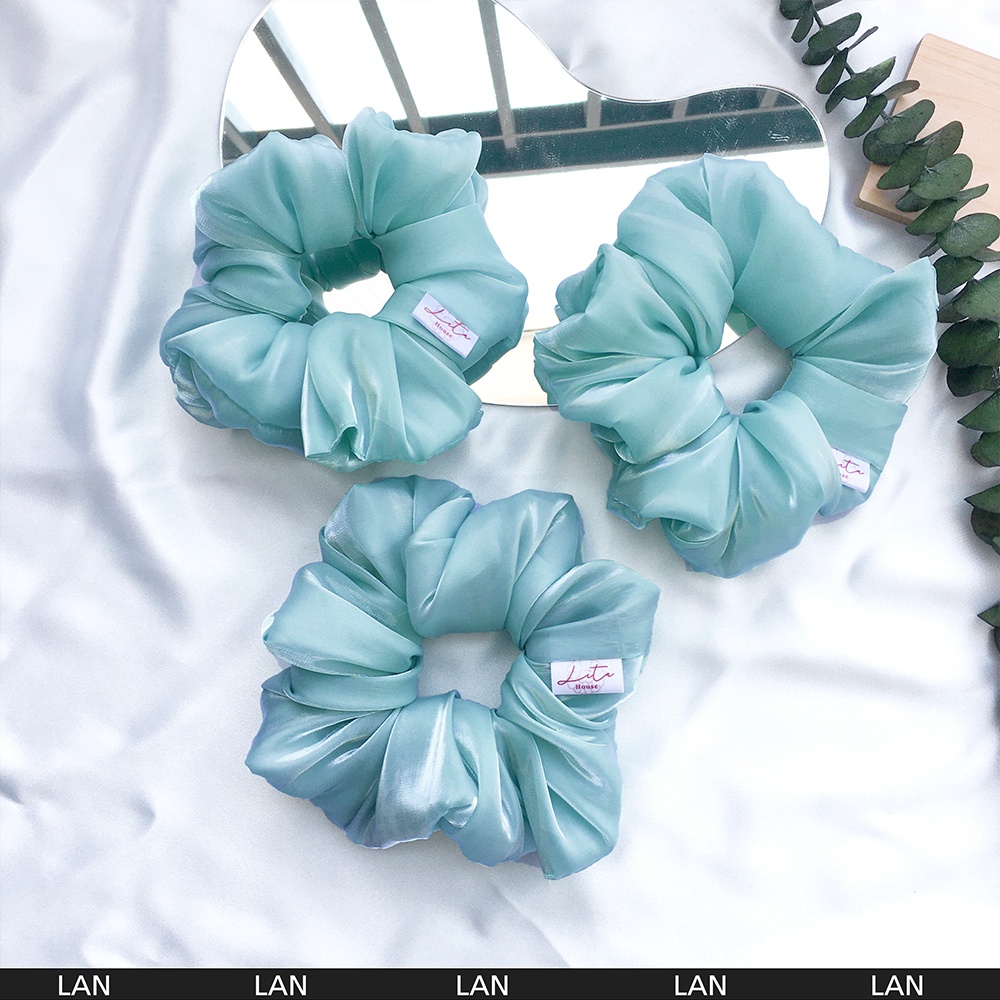 LAN - Dây chun buộc tóc voan phồng Scrunchies Handmade