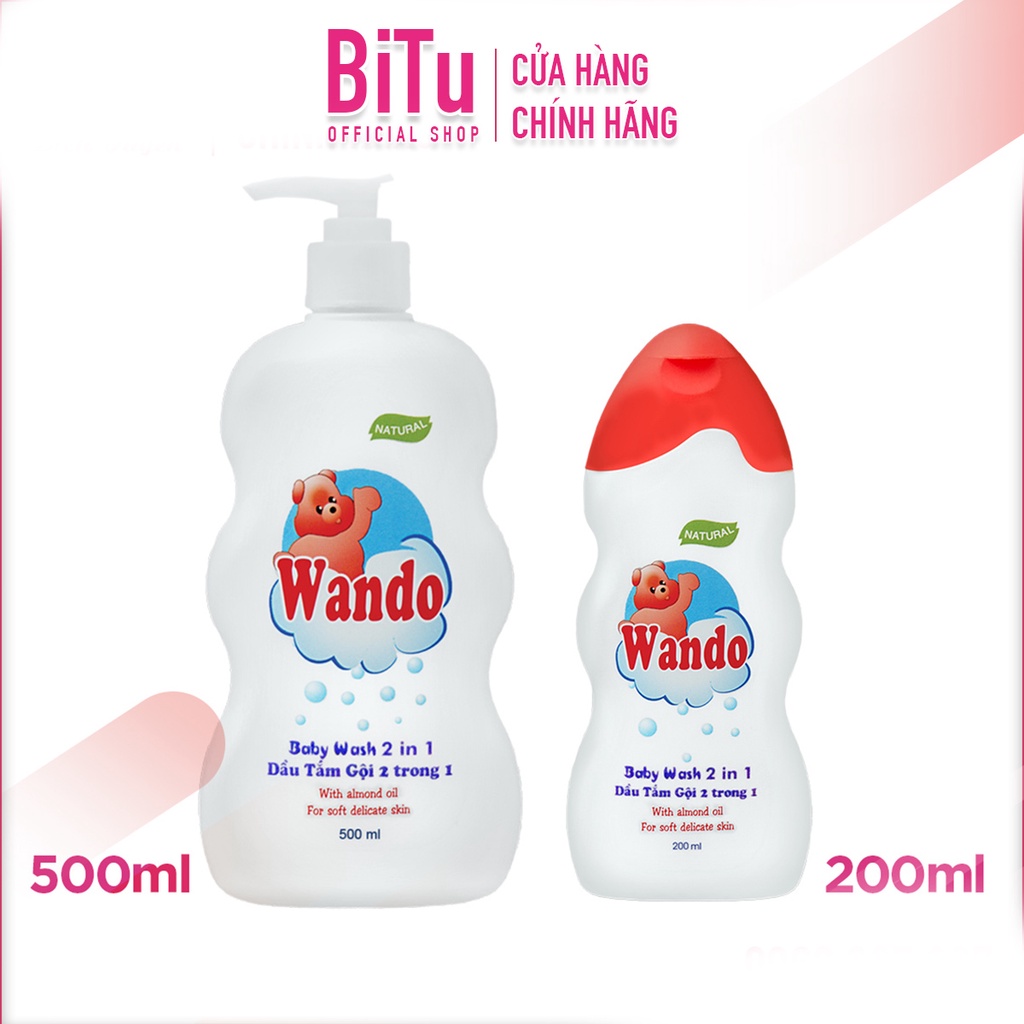 Sữa Tắm Gội Em Bé WANDO Babycare 2 in 1 - 200ml - 500ml
