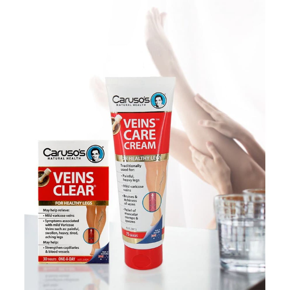 [Hàng chuẩn Úc] Kem bôi cải thiện suy giãn tĩnh mạch Caruso’s veins care cream 75g của Úc