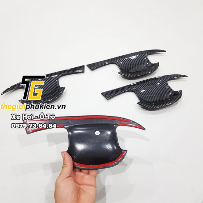 Ốp hõm cửa cacbon xe Kia Sorento 2021 nhựa ABS vân Carbon cao cấp