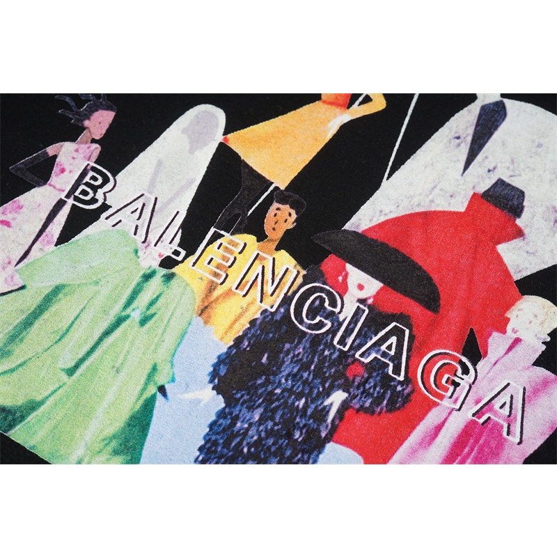 Balenc * Áo Không Tay Dáng Rộng Thoải Mái Sơn Chân Dung Trước Hợp Thời Trang