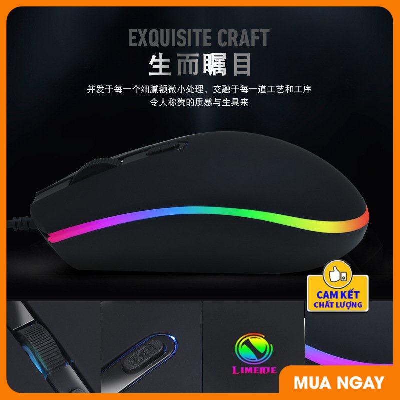 Chuột gaming,Chuột chơi game LIMEIDE 007 Led RGB cực đẹp đổi màu liên tục siêu đẹp tặng lót chuột game thủ ngẫu nhiên