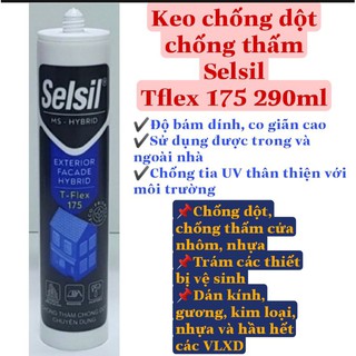 Keo chống dột, dán đá - sắt - tole - bê tông. Silicon Tflex175 Chống thấm - chống dột