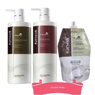 Combo dầu gội xả 800ml x 2, ủ 500ml karseell collagen maca