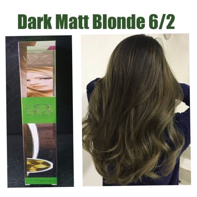 Tuýp Thuốc Nhuộm Tóc Tại Nhà Màu Nâu Rêu, Rêu Tối Trầm 6/2 Dark Matt Blonde Hair Dye Cream