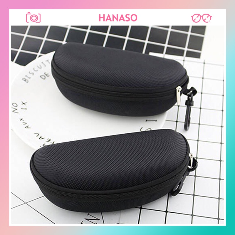 Hộp đựng kính mát kính cận thời trang bền đẹp tiện lợi có khóa kéo và móc treo bảo quản kính chống trầy xước bụi bặm H02