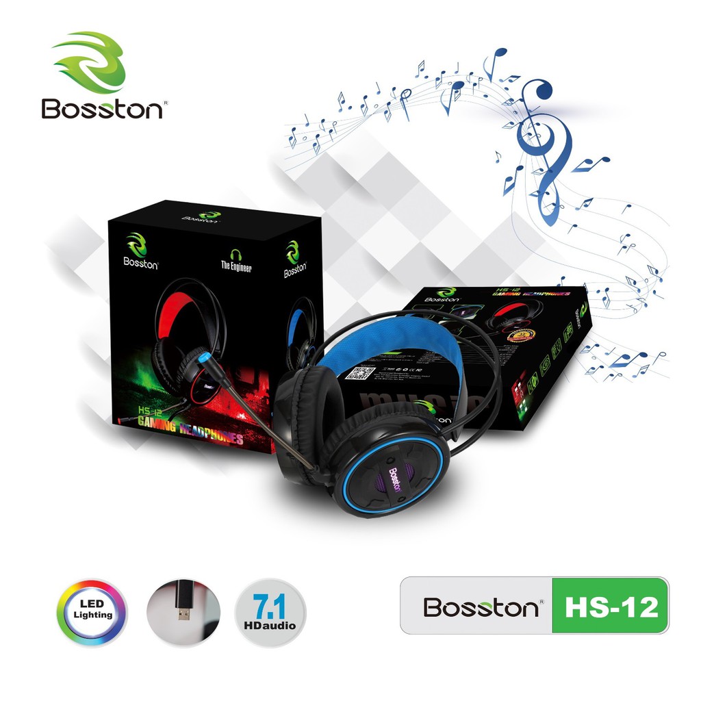 Headphone 7.1 Bosston HS-12 LED (Tai Nghe 7.1 HS-12 Gaming)