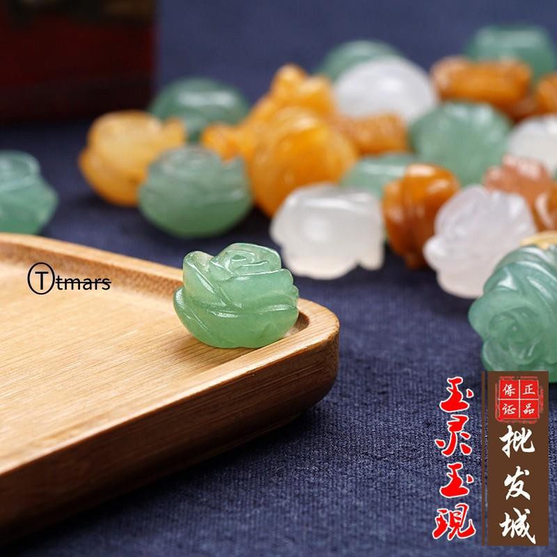 Mới Mặt Dây Chuyền Hoa Hồng Ngọc Bích Tự Nhiên