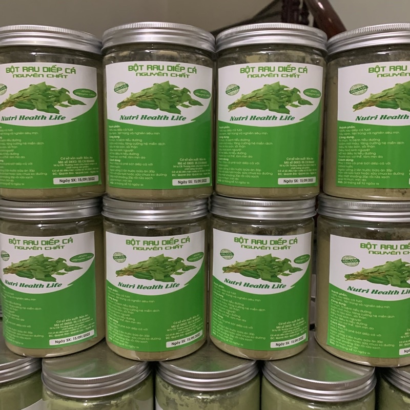 Bột diếp cá nguyên chất hộp 250g mát gan chống táo bón